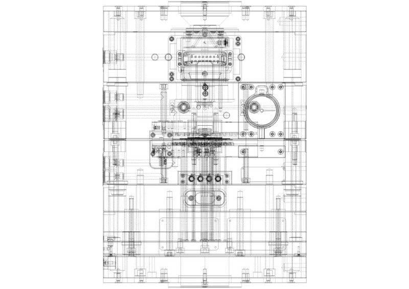 Injection mould tool wireframe